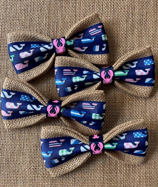 Preppy Coastal Whales Lobster Center