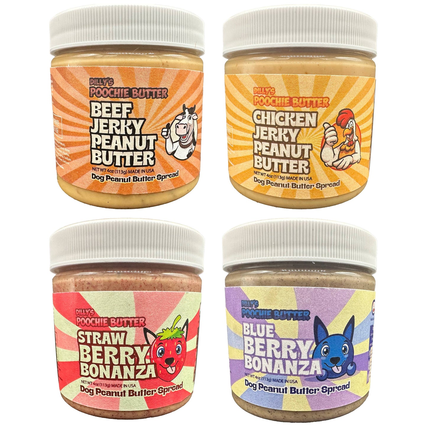 4oz Dog Peanut Butter Flavored Jar Collection