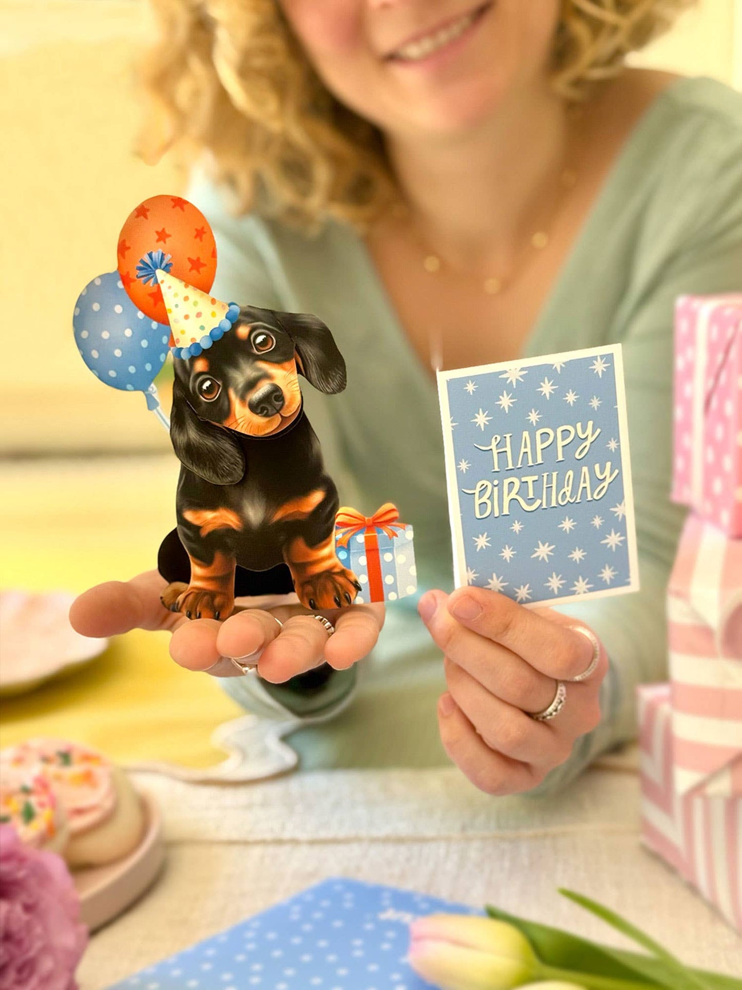Mini Birthday Puppy (10 Mini Pop-up Greeting Cards)