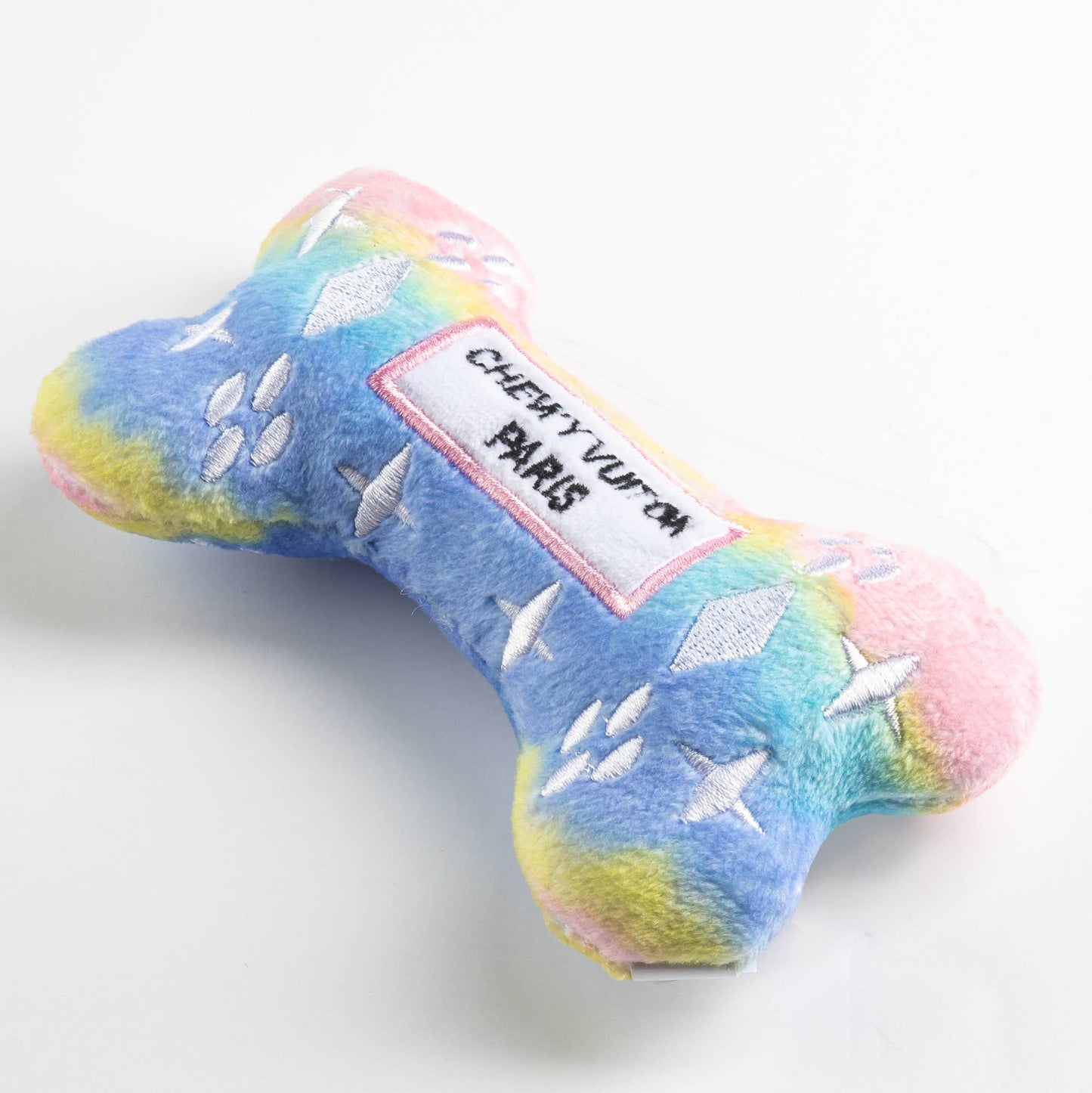 Pink Ombre Chewy Vuiton Bone Squeaker Dog Toy