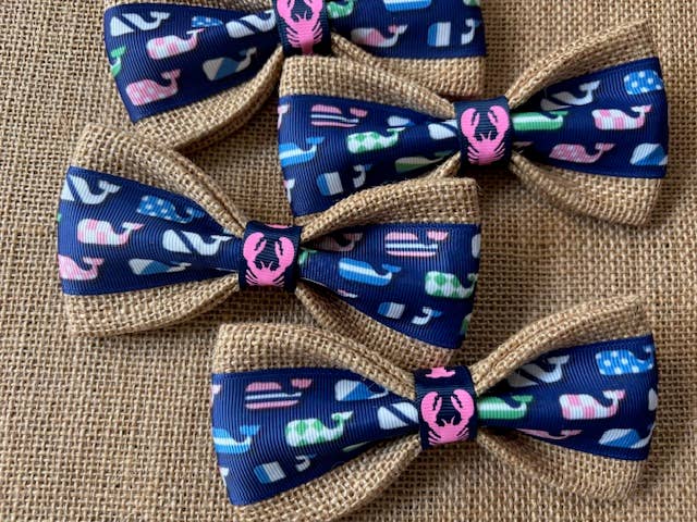 Preppy Coastal Whales Lobster Center