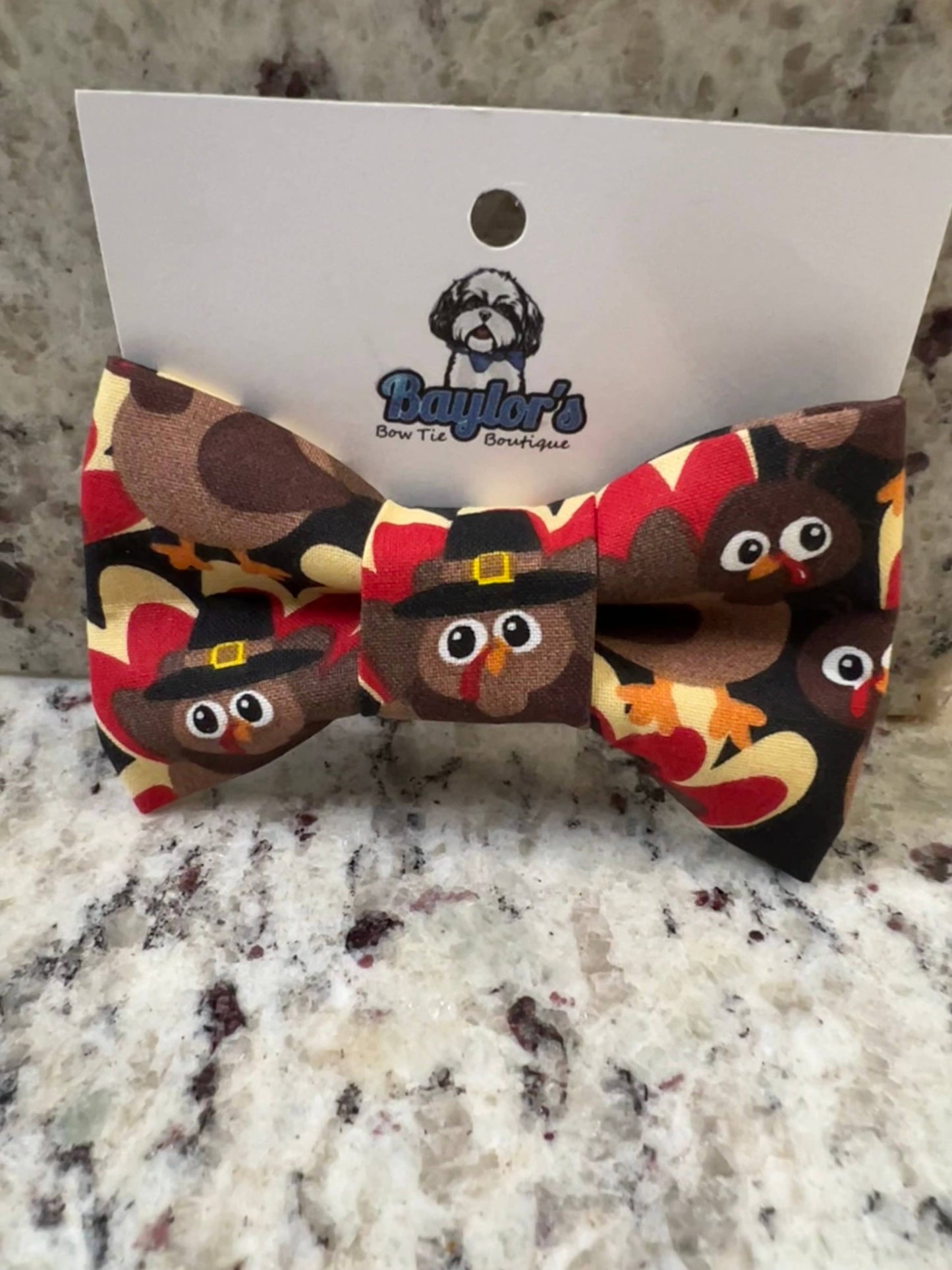 Turkey dog Bow Tie, autumn dog bow tie