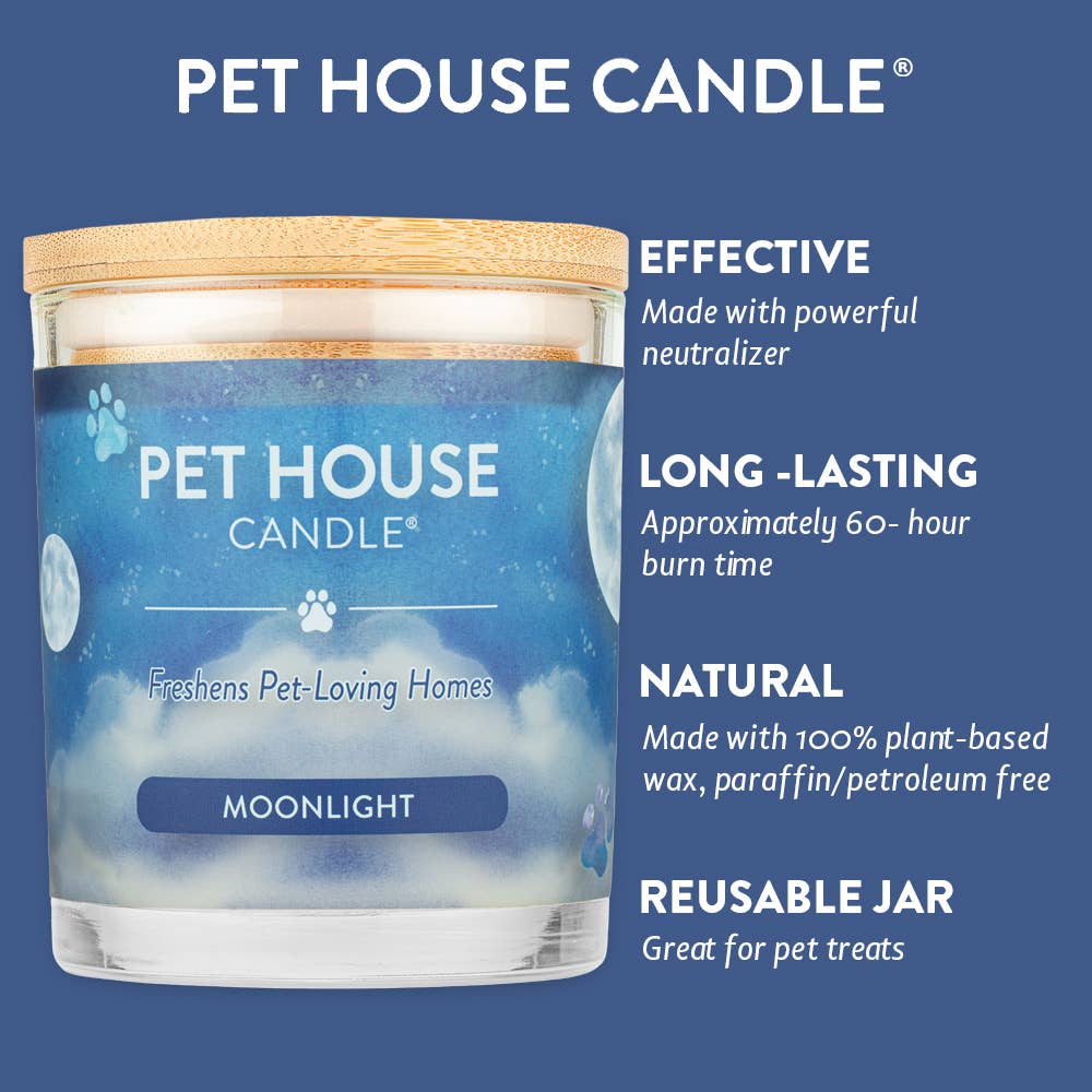 Moonlight 9 oz Candle - For pet-loving homes