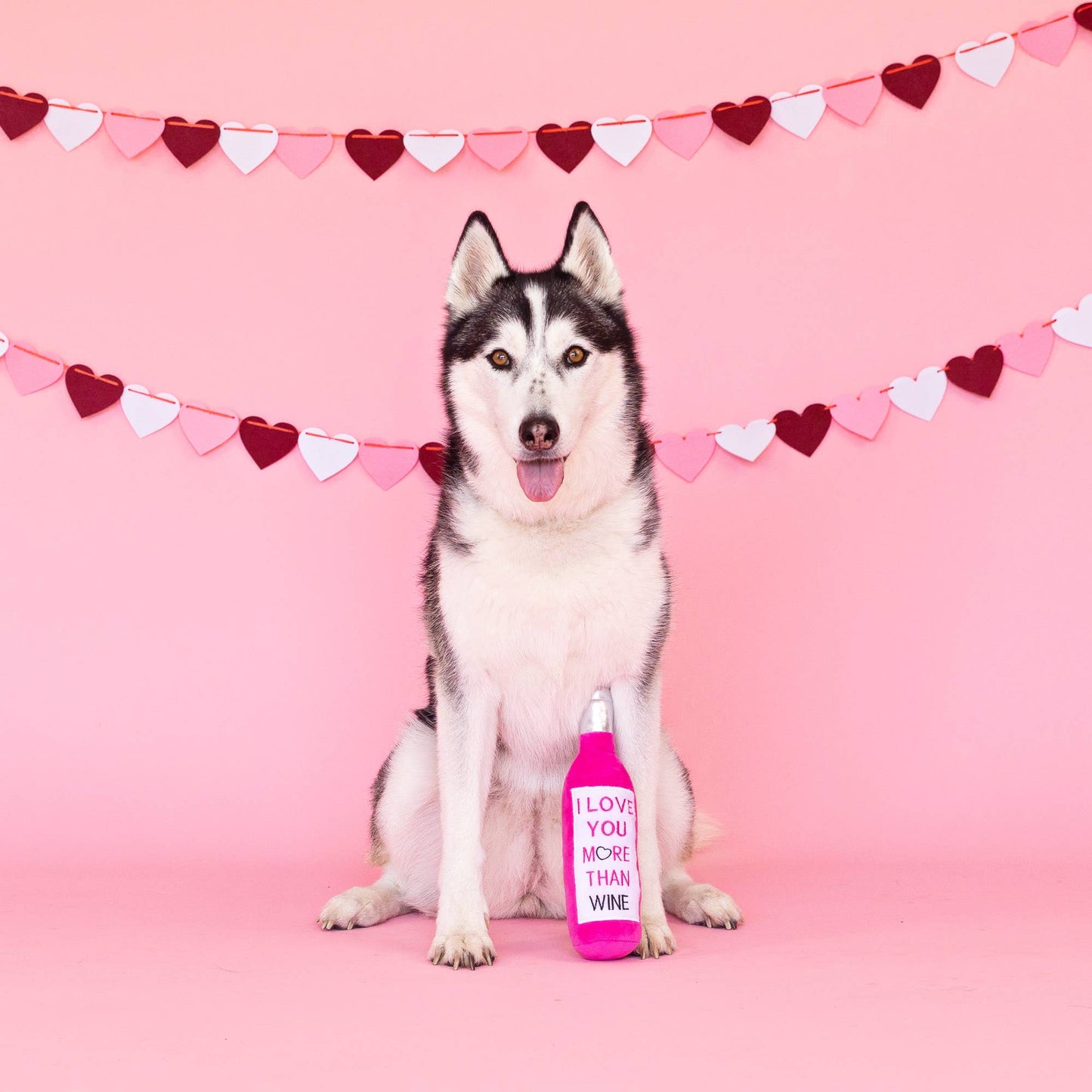 I LOVE U MORE THAN WINE PLUSH DOG TOY