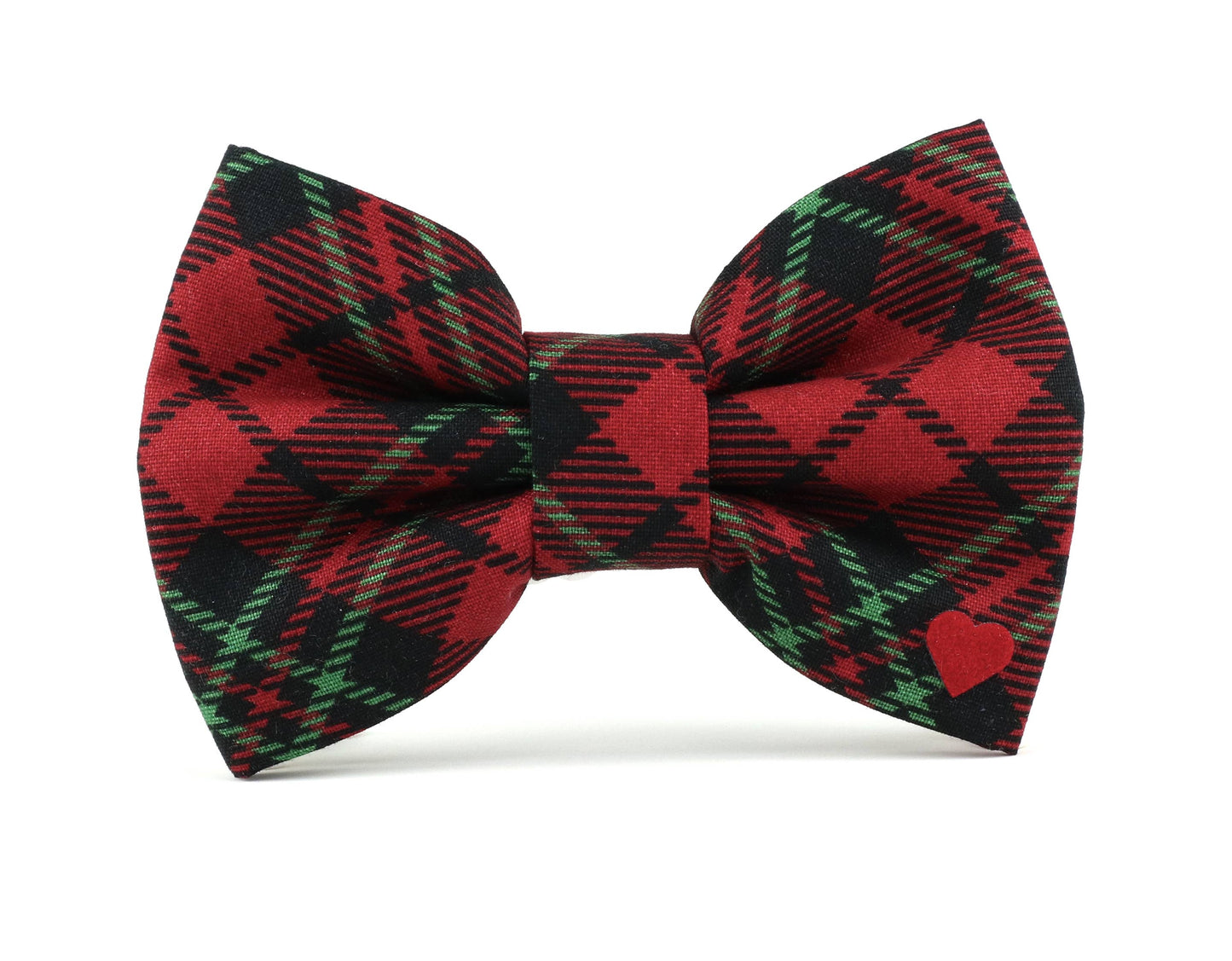Holiday Plaid Bow Tie Collar Attachment