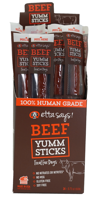Etta Says! Beef Yumm Sticks Dog Chew Display Box 24ct