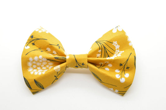 Mustard Floral Bow Tie