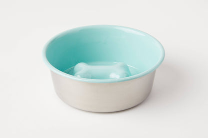 Bone Slow Feeder Bowl Teal (Large)