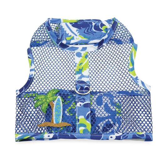 Cool Mesh Dog Harness - Ocean Blue & Palms