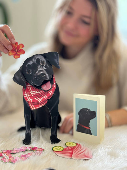 Black Lab (6 Pop-up Greeting Cards)