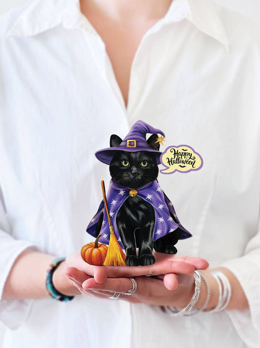 Mini Halloween Cat (10 Mini Pop-up Greeting Cards)