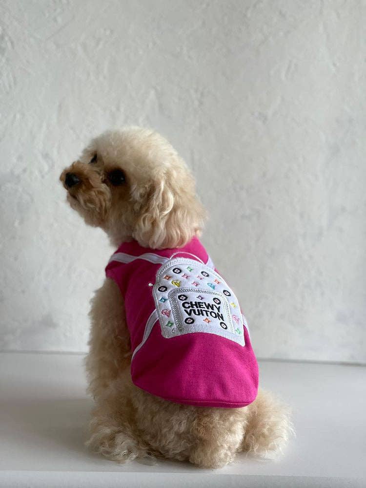 Chewy Backpack White Multi Hot Pink BP224