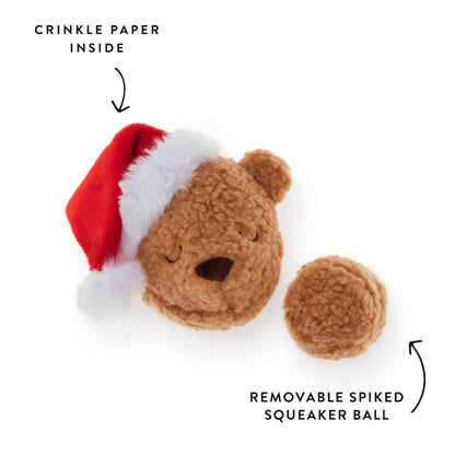 Santa Teddy Bear 2-in-1 Bounce Dog Toy