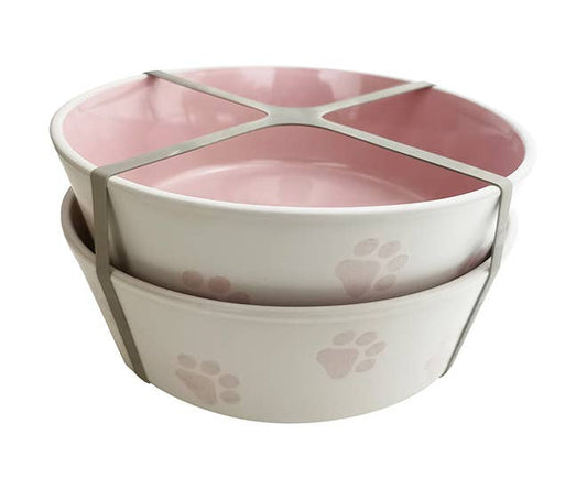 Set of Two, Bromley Dog Bowl Pink 8"