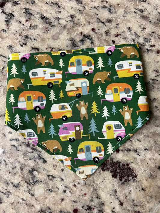 Bear & campers dog bandana, autumn dog bandanas