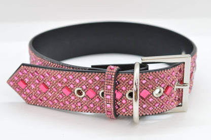 Pink Rhinestone Dog Collar