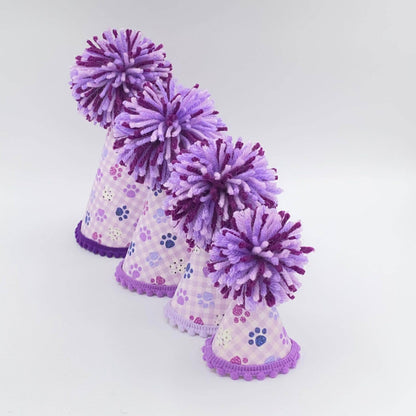 Purple Paw Party Hat