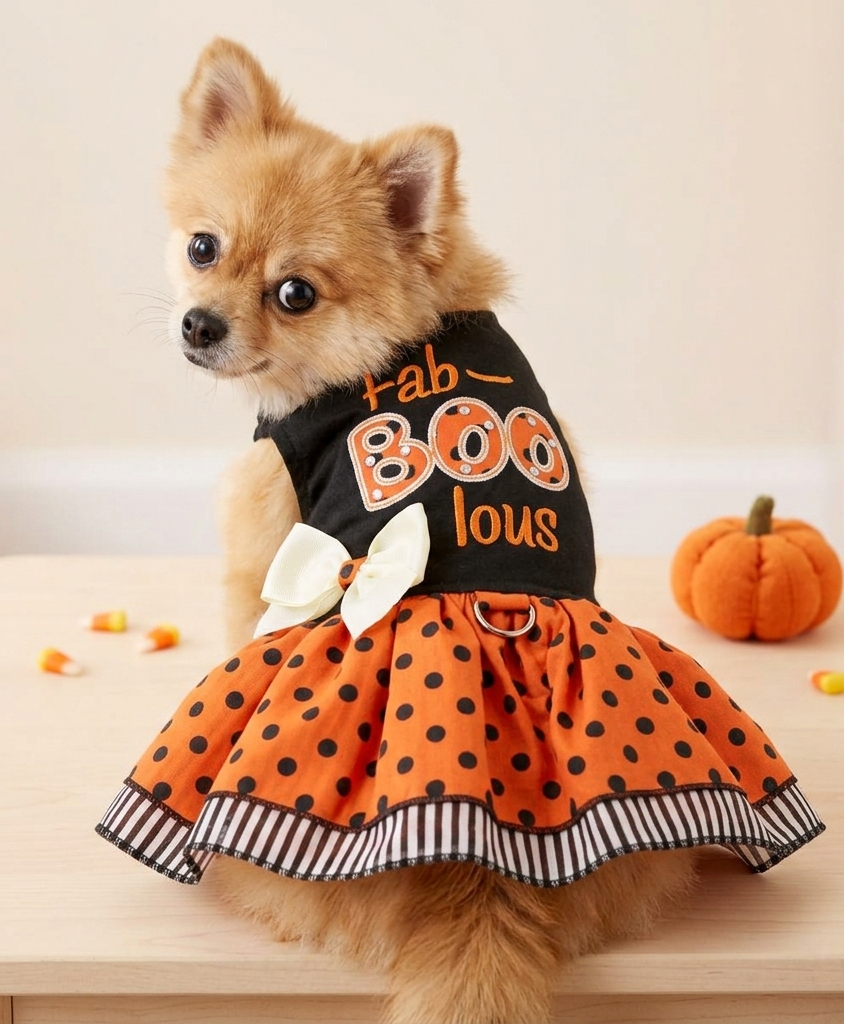 Halloween Dog Harness Dress - Fab-BOO-lous