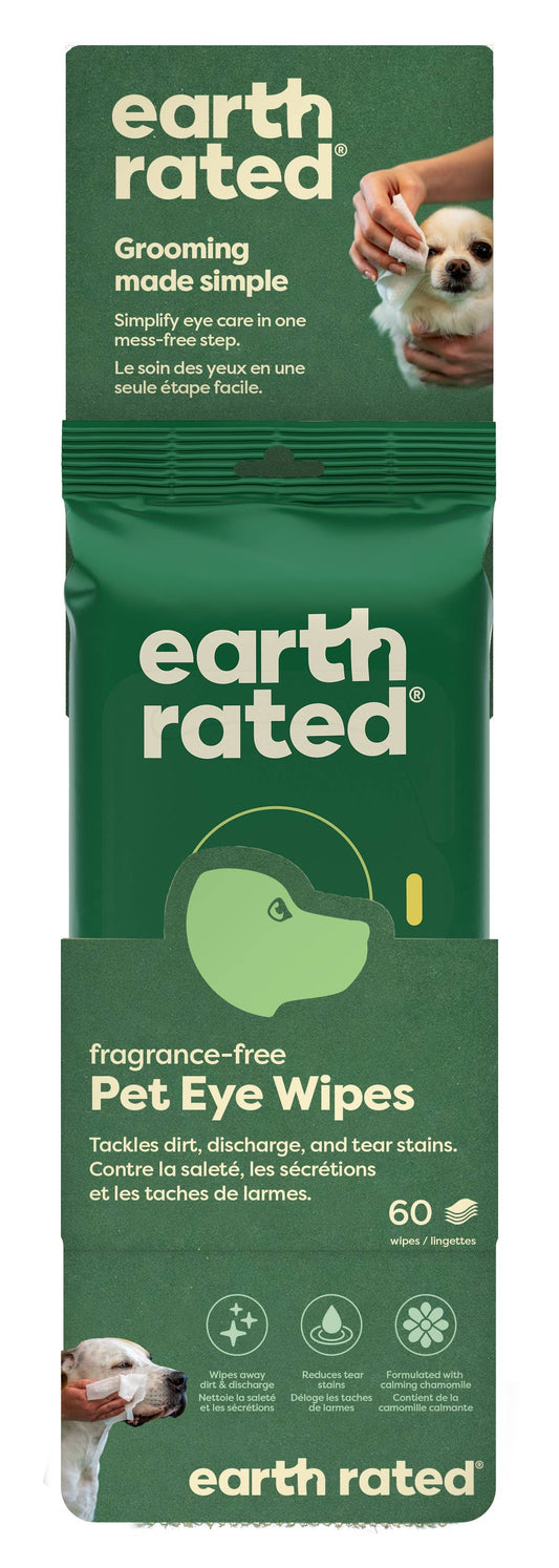 Earth Rated Dog Eye Cleansing Wipes 60ct Case of 6