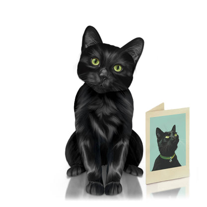 Black Cat (6 Pop-up Greeting Cards)