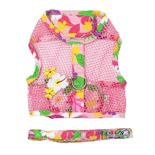 Cool Mesh Dog Harness - Pink Hawaiian Floral