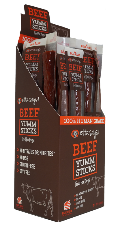 Etta Says! Beef Yumm Sticks Dog Chew Display Box 24ct