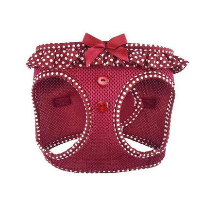 American River Polka Dot Dog Harness - Wine Polka Dot