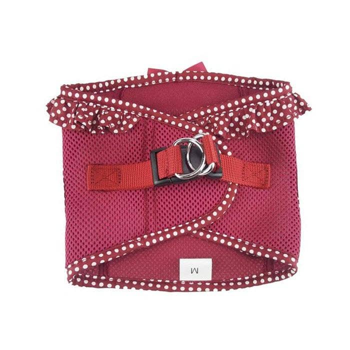 American River Polka Dot Dog Harness - Wine Polka Dot