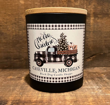 Merry Christmas Gingham Truck Candle