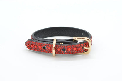 Red Rhinestone Dog Collar