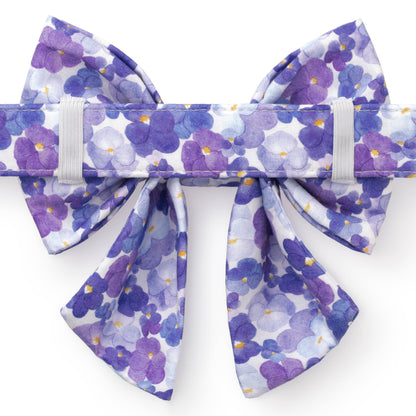 Pressed Pansies Spring Lady Dog Bow