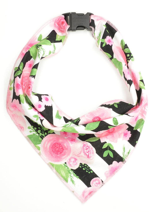 Pink Flowers Stripe Scarf