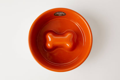 Bone Slow Feeder Bowl Orange (Large)