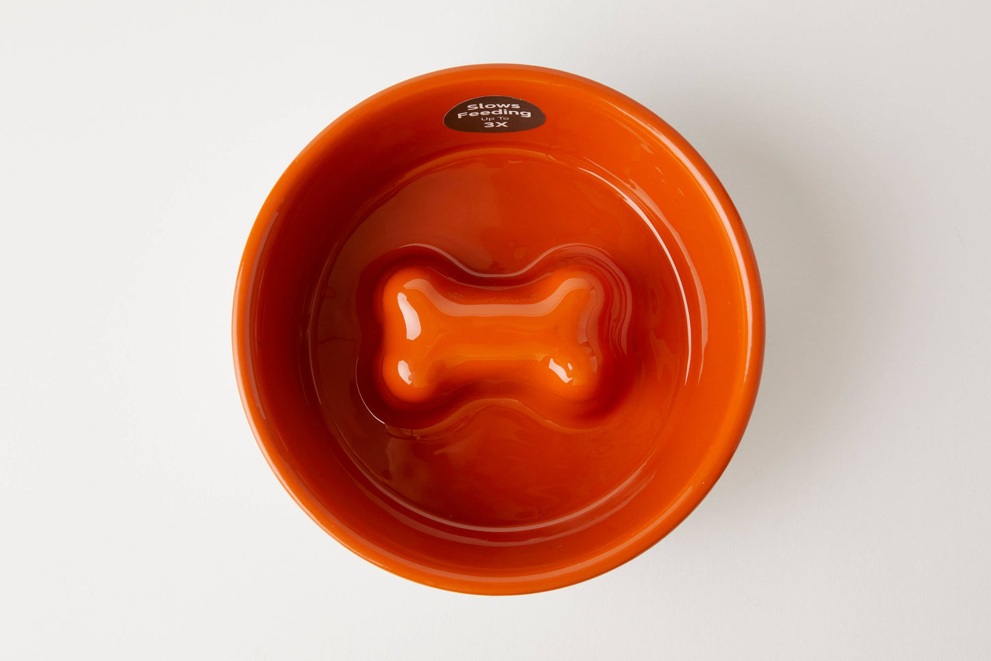 Bone Slow Feeder Bowl Orange (Medium)