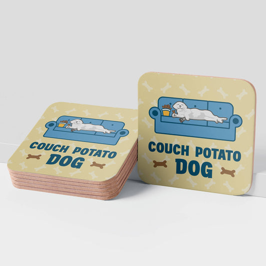 SALE - Cork Coaster - Couch Potato Dog