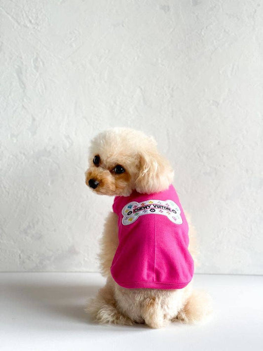 Chewy Bone White Multi on hot pink BN241