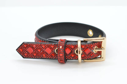 Red Rhinestone Dog Collar