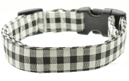 Black Gingham Collar for Dogs or Cats