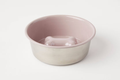 Bone Slow Feeder Bowl Pink (Medium)