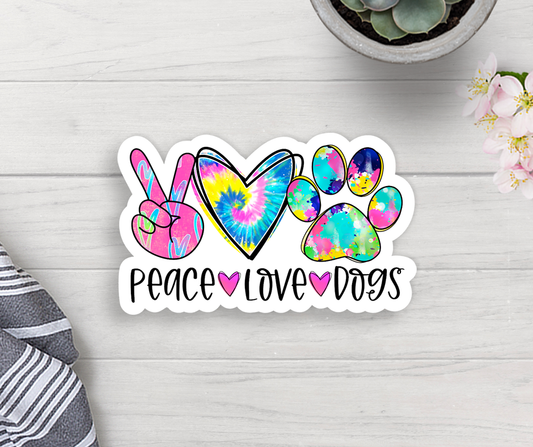 Peace Love Dogs Vinyl Sticker