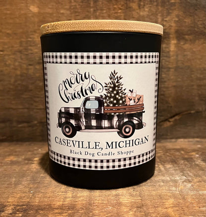 Merry Christmas Gingham Truck Candle
