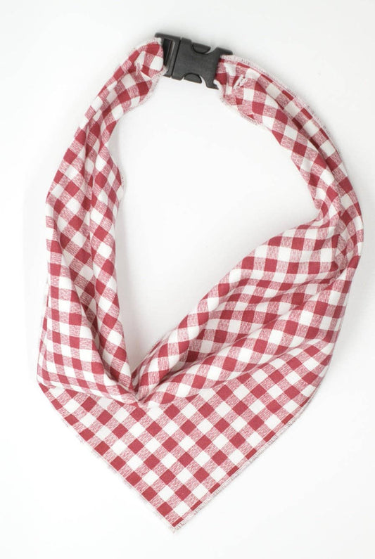 Maroon Gingham Scarf