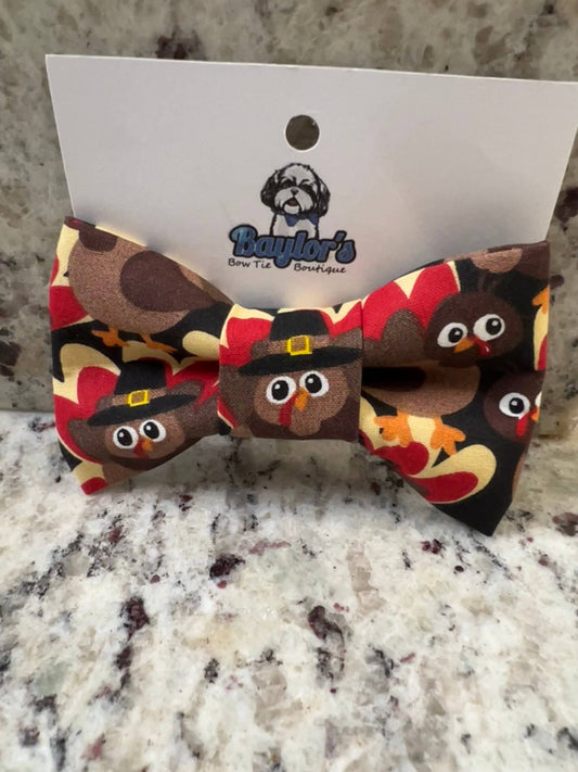 Turkey dog Bow Tie, autumn dog bow tie 