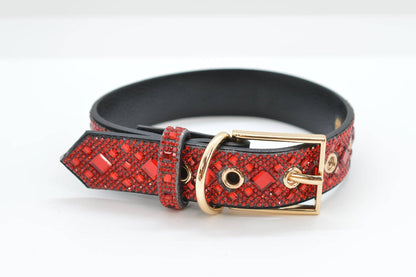 Red Rhinestone Dog Collar