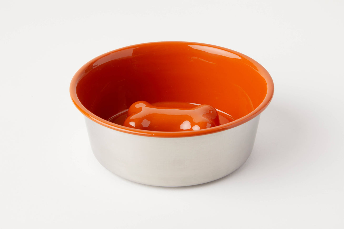 Bone Slow Feeder Bowl Orange (Large)