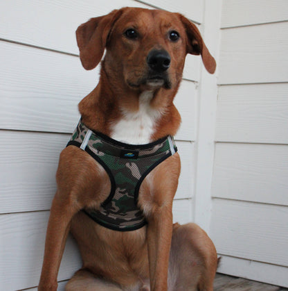 American River Camouflage Dog Harness - Green Camo