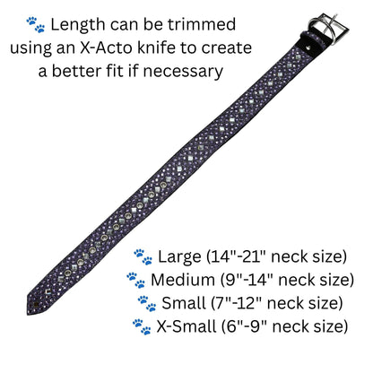 Purple Rhinestone Dog Collar