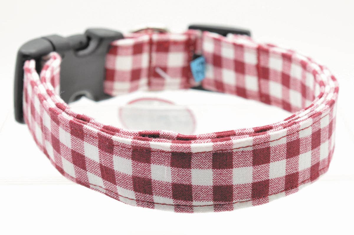 Maroon Gingham Collar