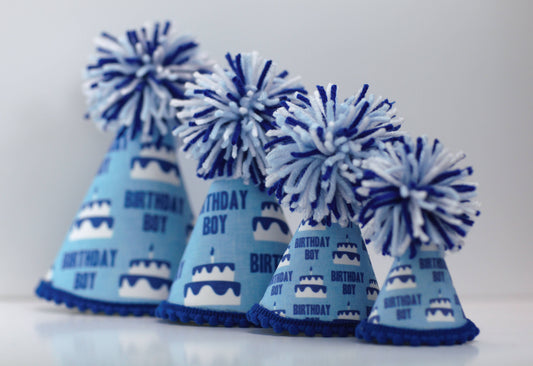 Birthday Boy Blue Ink Party Hat