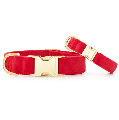 Cranberry Velvet Dog Collar